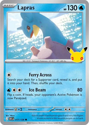 Lapras 30th Celebration Common 017/128 Holofoil