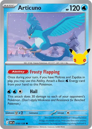 Articuno 30th Celebration Common 018/128 Holofoil