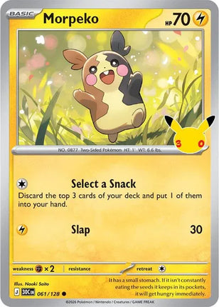 Morpeko 30th Celebration Common 061/128 Holofoil