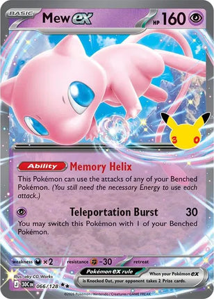 Mew ex 30th Celebration Double Rare 066/128
