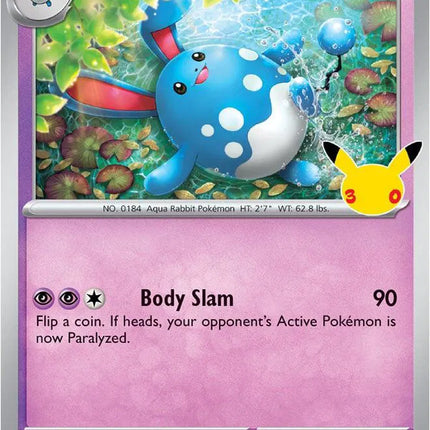 Azumarill 30th Celebration 068/128 Holofoil