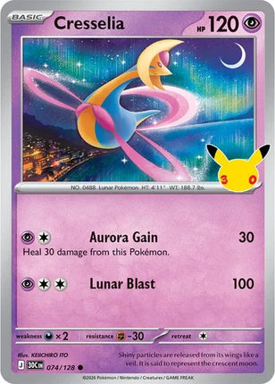 Cresselia 30th Celebration 074/128 Holofoil