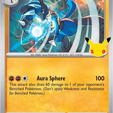 Lucario 30th Celebration Common 083/128 Holofoil