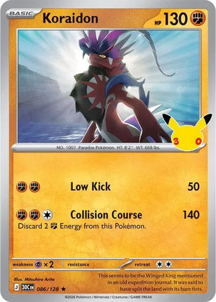 Koraidon 30th Celebration Rare 086/128 Holofoil