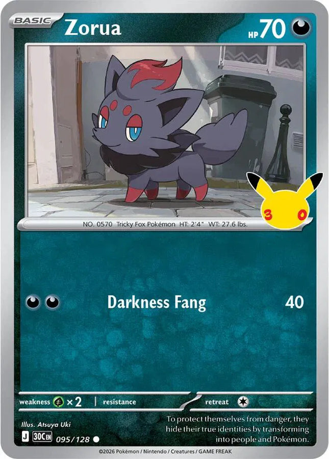Zorua 30th Celebration Common 095/128 Holofoil