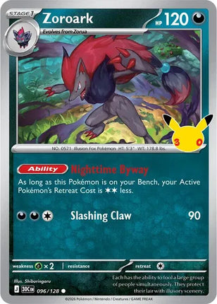 Zoroark 30th Celebration Common 096/128 Holofoil