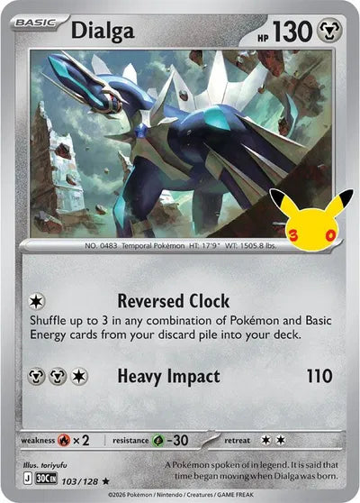 Dialga 30th Celebration Rare 103/128 Holofoil