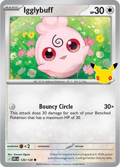 Igglybuff 30th Celebration 120/128 Holofoil