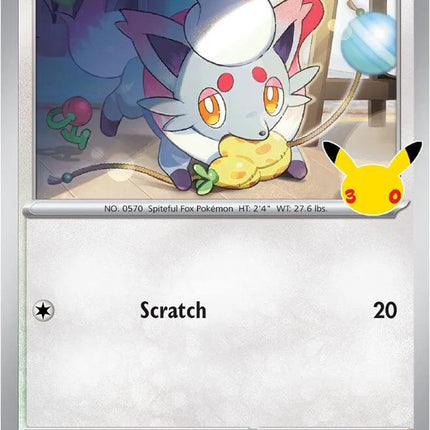 Hisuian Zorua 30th Celebration Common 122/128 Holofoil