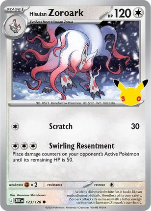 Hisuian Zoroark 30th Celebration 123/128 Holofoil