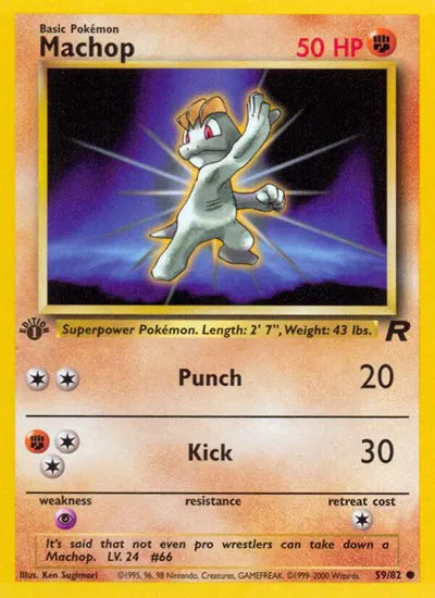 Machop Team Rocket Common 59 1st Edition (HP)