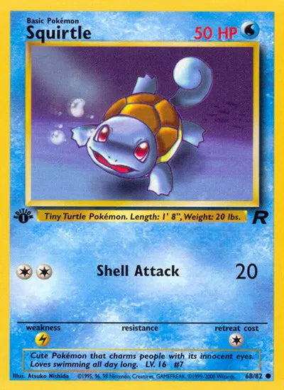 Squirtle Team Rocket Common 68 1st Edition (DMG)