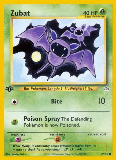 Zubat Neo Revelation Common 59 1st Edition