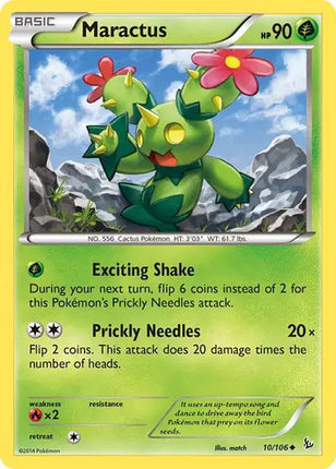 Maractus Pokemon • Uncommon • 10 Flashfire Reverse Holofoil