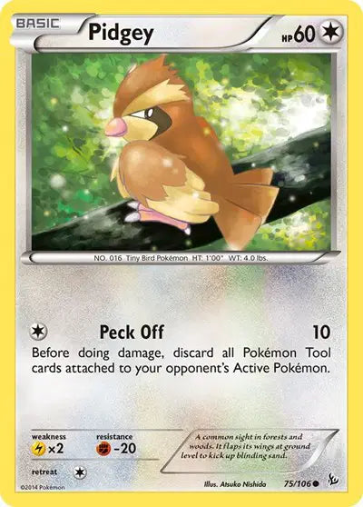 Pidgey Common • 75 Flashfire Reverse Holofoil