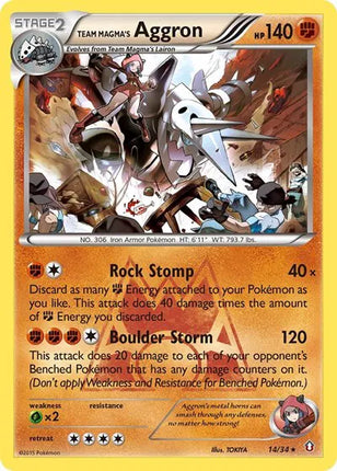 Team Magma's Aggron Double Crisis Holo Rare 14 Holofoil (LP)