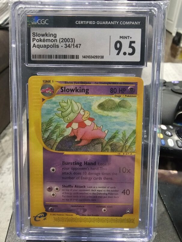 Slowking Aquapolis Rare 34 CGC Mint+ 9.5